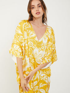 Vestido kaftán espalda nudos Cala