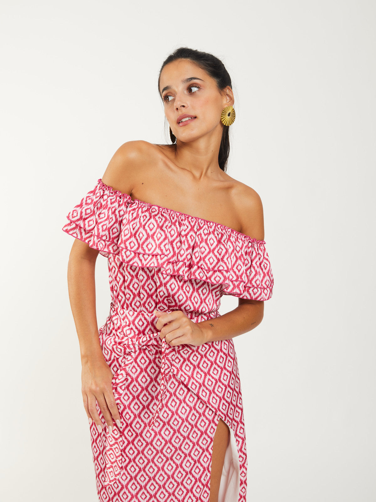 Falda nudo print Ikkat Paula